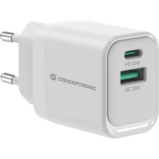 Conceptronic Ladegerät 2Port  33W,1xUSB-C,1xUSB-A       weiß