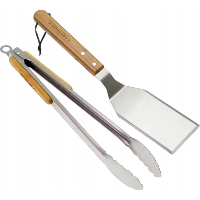 Campingaz Zestaw akcesoriów do grilla Campingaz Untesil Duo - Plancha Spatula and tongs (bamboo handle)