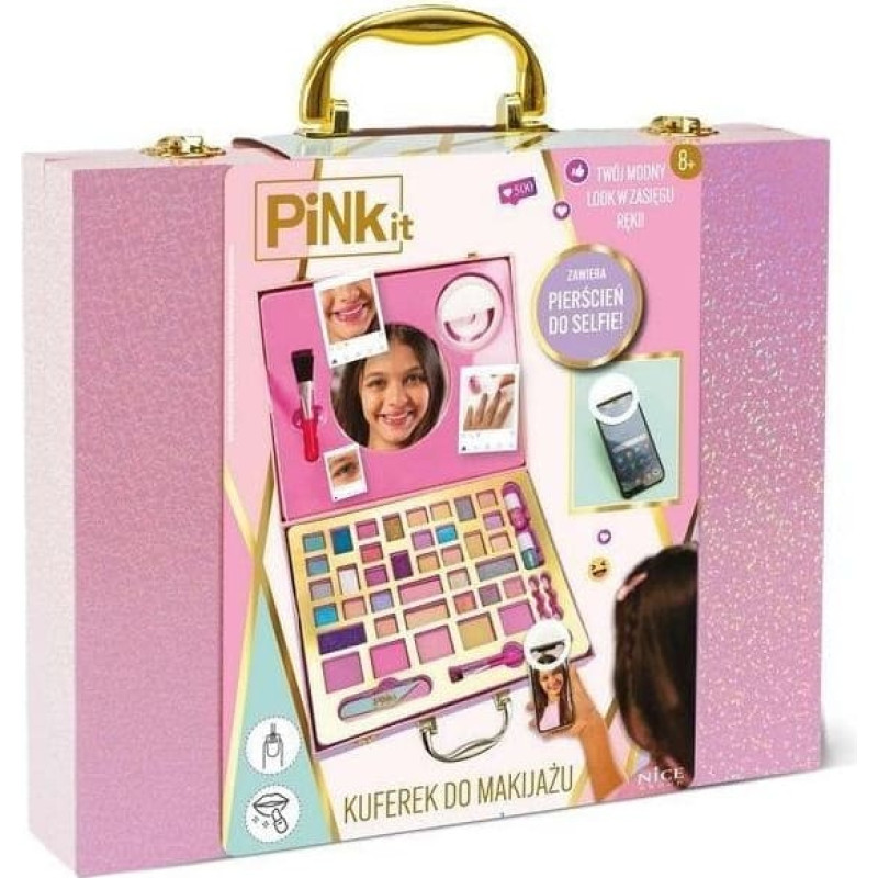 Sferazabawek PINK IT KUFEREK DO MAKIJAŻU Z PIERŚCIENIEM DO SELFIE