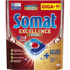 Somat Giga+ Excellence 5w1 Kapsułki do zmywarki, 65 sztuk