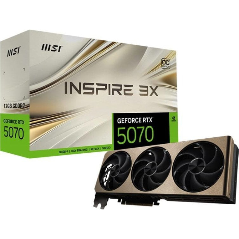 MSI Karta graficzna MSI GeForce RTX 5070 Inspire 3X OC 12GB GDDR7 DLSS4
