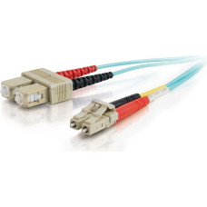 C2G LC-SC 10Gb 50/125 OM3 Duplex Multimode PVC Fiber Optic Cable (LSZH) - Netzwerkkabel - SC multi-mode (M) zu LC Multi-Mode (M) - 2 m - Glasfaser - Duplex - 50/125 Mikrometer - OM3 - halogenfrei - Aquamarin