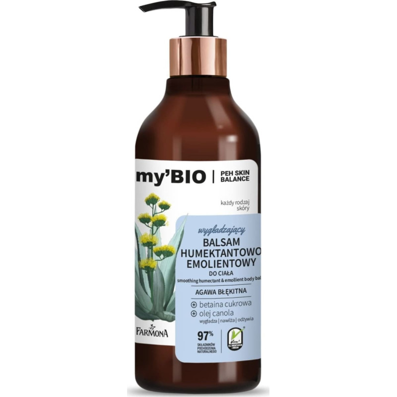 Farmona my`Bio Wygładzający balsam humektantowo-emolientowy do ciała Agawa Błękitna 400 ml