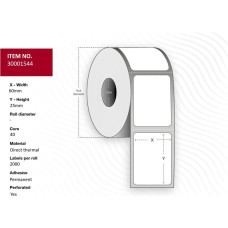 Capture Label 60x25 - Core 40. White.