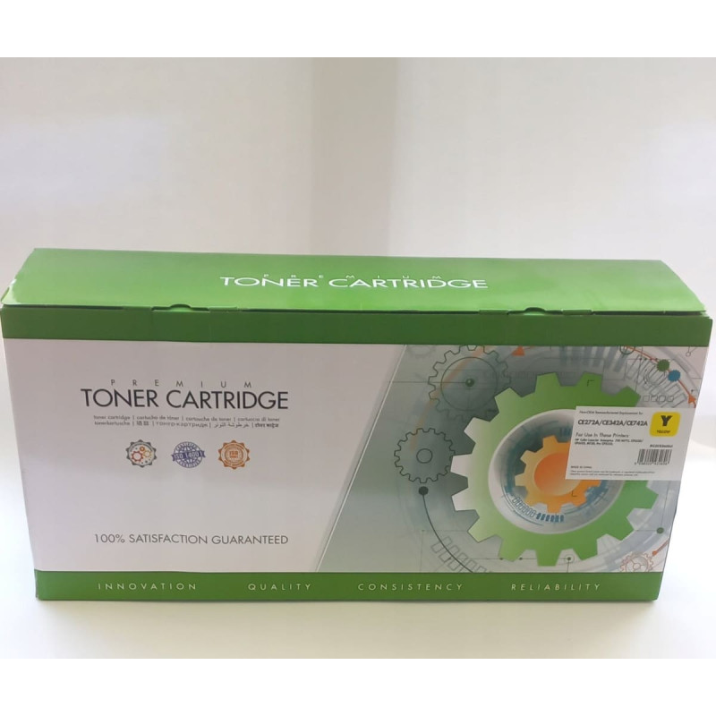 Jetworld STATIC Toner cartridge compatible with HP CE272A/CE342A/CE742A yellow remanufactured 7.500 pages