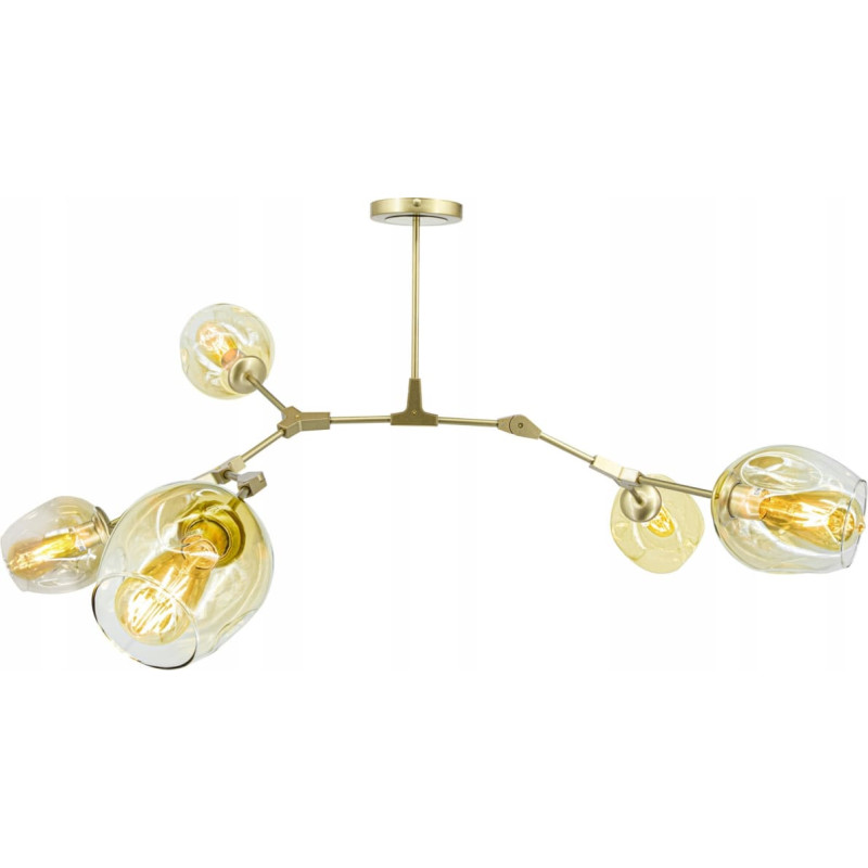 Mdeco Elem Boston 1962/5 GOLD - 21QG plafon lampa sufitowa 2x60W E27 złoty/mosiądz