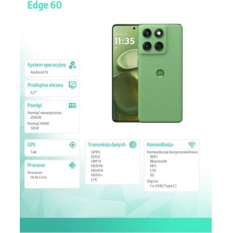 Motorola Edge 60 12/256GB Shamrock green
