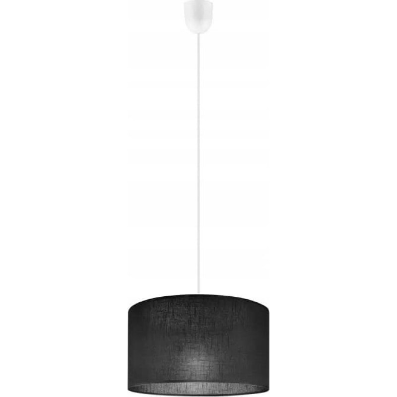 Lamkur Vivian 48642 lampa wisząca zwis koło materiałowy klosz 1x60W E27 czarna/biała