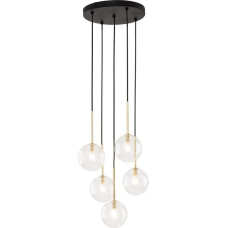 Tkkrywult TK Lighting Nilos 5943 lampa wisząca zwis 5x6W G9 czarna/złota