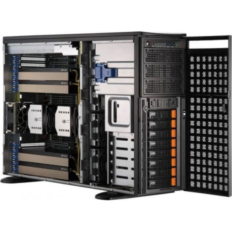 Ntt System Serwer NTT Tytan 4208S27 GPU --- TOWER 4U, 8 x SATA RAID 1,10,5, Xeon® 4410T, 2 x 960GB SSD, 2 x 32GB RAM DDR5, 2 x LAN RJ45
