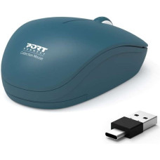 Port Designs 900545, Ambidextrous, Optical, RF Wireless, 1600 DPI, Blue