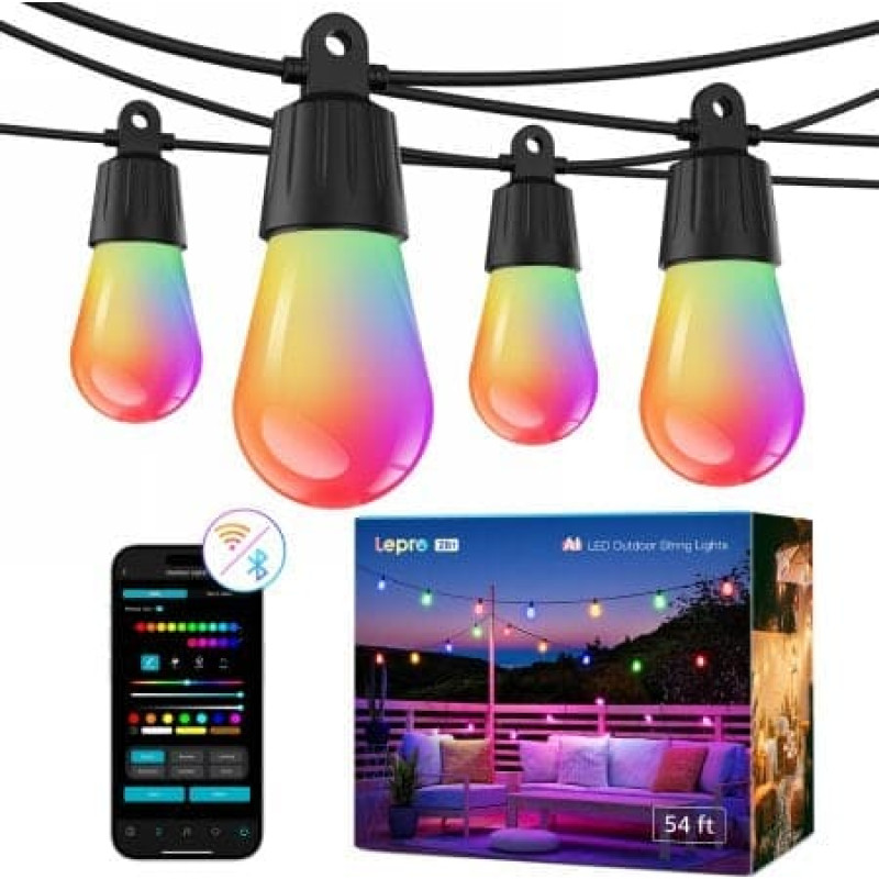 Nanoleaf Lepro 30M ZB1 AI Outdoor String Lights - inteligentne wielokolorowe lampki zewnętrzne (30 m)