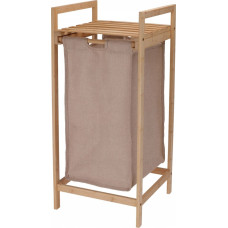 Home Styling Collection Wąski kosz na pranie z bambusowym stelażem, 33 x 33 x 73 cm