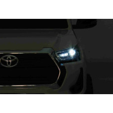 Ramiz Toyota Hilux na akumulator dla dzieci Biały + Napęd 4x4 + Pilot + 2 bagażniki + Radio MP3 + LED