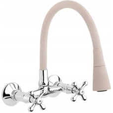 Invena bateria kuchenna ścienna Roma, beżowy/chrom BC-24-E3S-L