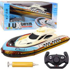 Leantoys Luksusowy Jacht Łódź Pompowana Zdalnie Sterowana RC Światła LED