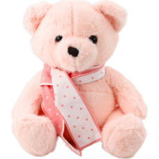 Leantoys Pluszowa Maskotka Przytulanka Miś Z Szalikiem Różowy 35cm