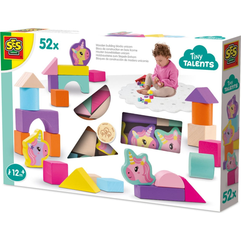 SES Drewn.klocki jednorożec 52szt 13251 32514