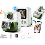Xrec Aparat Natychmiastowy Dla Dzieci Cyfrowy Mp3 Gry Druk Telefon Obiektyw 180s / P02 Zielony