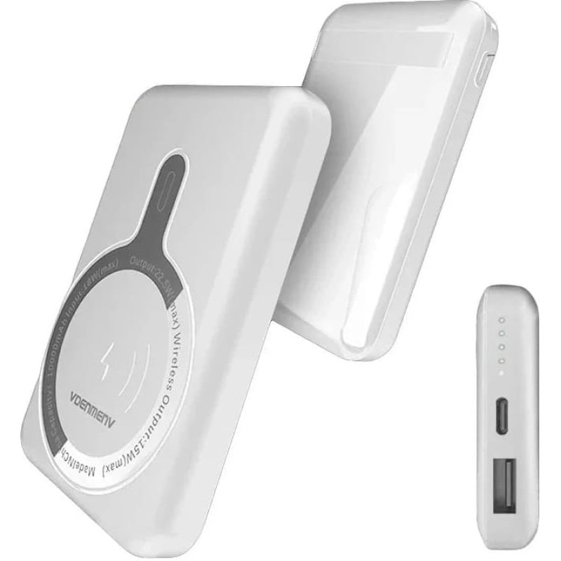 Denmen POWERBANK DENMEN BATERIA AWARYJNA 10000mAh +15W MAGSAFE USB + TYP-C