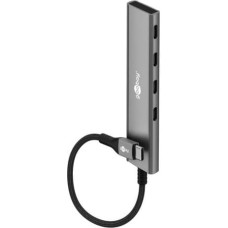 Goobay Slim 4-portowy koncentrator USB, USB-C na USB-C, 5 Gbit/s