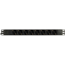 Deltaco Listwa zasilająca Deltaco Maitinimo panelė 19 Deltaco, 8xCEE 7/4 jacks , 1xCEE 7/7 2m, juoda / GT-8529