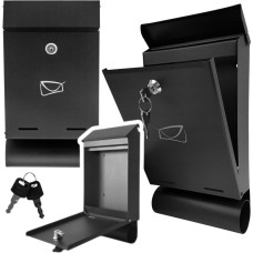 Lean Skrzynka Pocztowa Na Listy Gazety Stal Ocynkowana Czarna 32,5x22,5x9,5cm