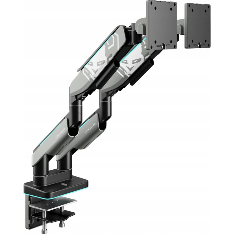 Diablo Chairs Podwójny uchwyt na monitory 49 cali, szaro-czarny RGB X-Arm Dual