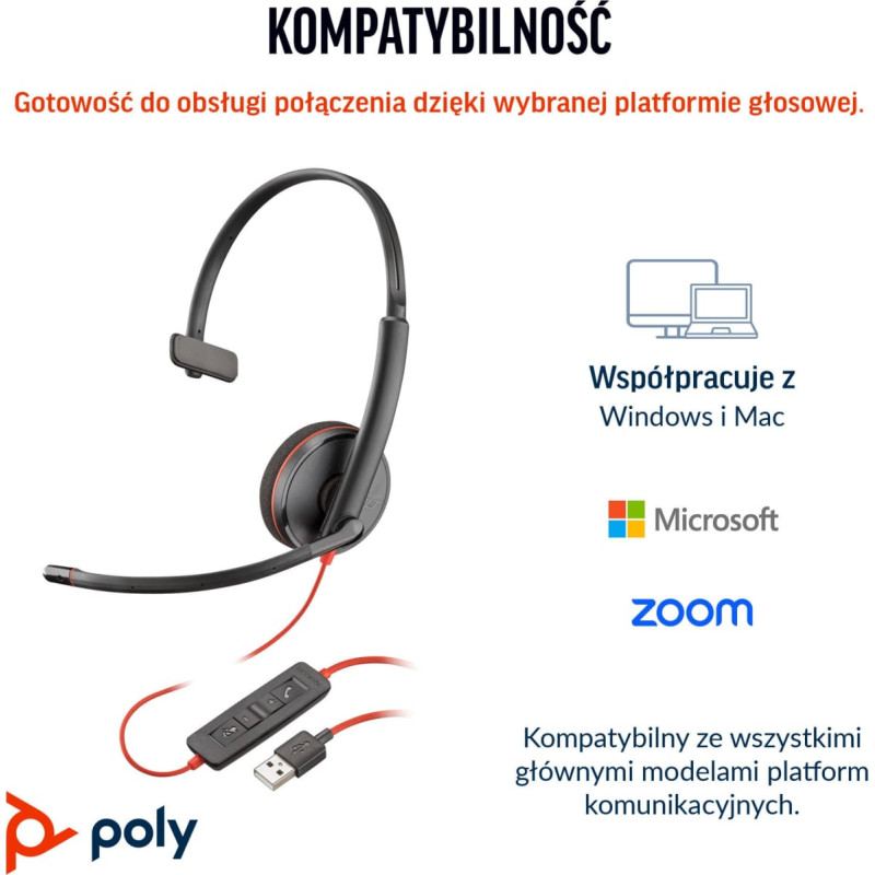 HP Blackwire 3210 Monaural USB-C