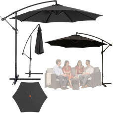 Lean Parasol Ogrodowy Boczny Z Regulacją Pochyłu Pokrowiec 350 x 250cm Antracyt EDUKAMP