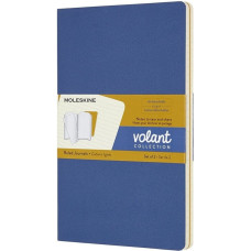 Moleskine Zestaw 2 zeszytów MOLESKINE Volant, L, 13x21cm, w linie, 96 stron, blue/amber yellow
