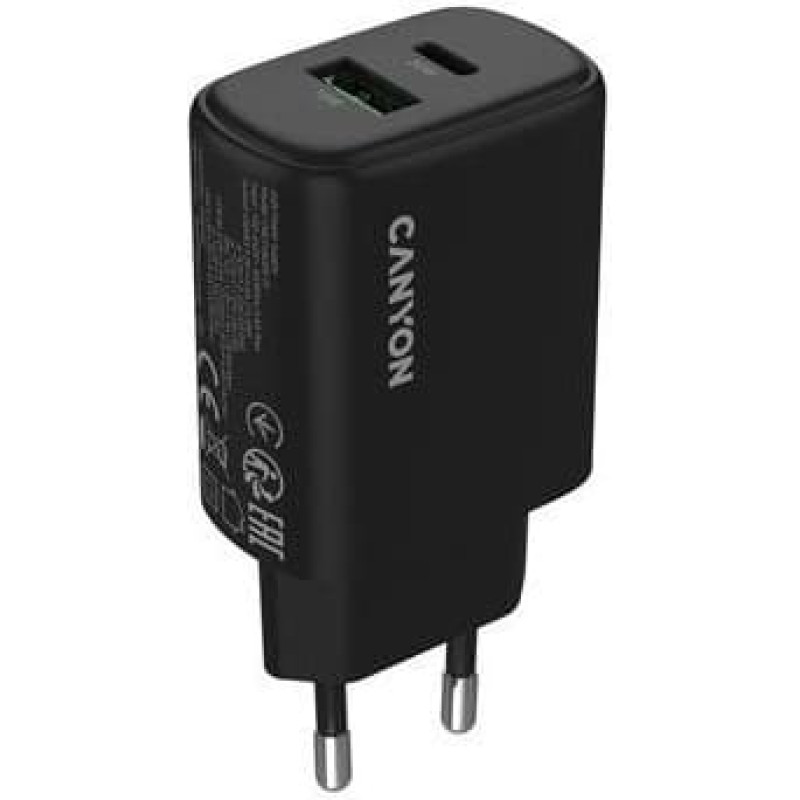 Canyon charger OnCharge 200 20W 1xPD 1xQC EU Black