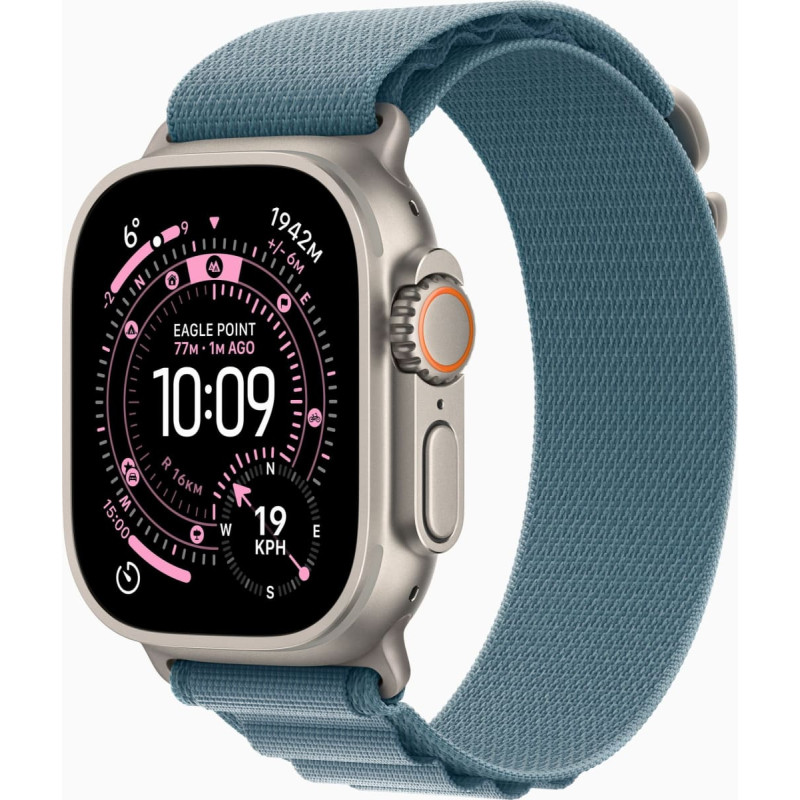 Apple Watch Ultra 3 49mm Natural Titanium/Light Blue Alpine Loop - Medium