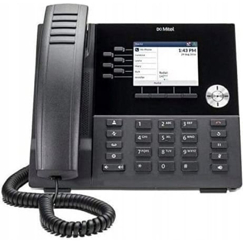 Mitel MiVoice 6920, IP Phone, Black, Wired handset, LCD, 8.89 cm (3.5