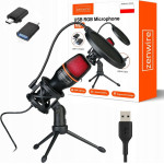 Proove Mikrofon Pojemnościowy Studyjny do Komputera PC Gamingowy RGB USB-C USB 3.0 Zenwire  ME4