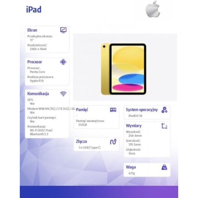Apple IPAD WIFI 512GB YLW