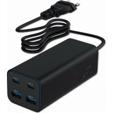 Gembird Universal charger 100W GaN 2xUSB-A 2xUSB-C fast charger black