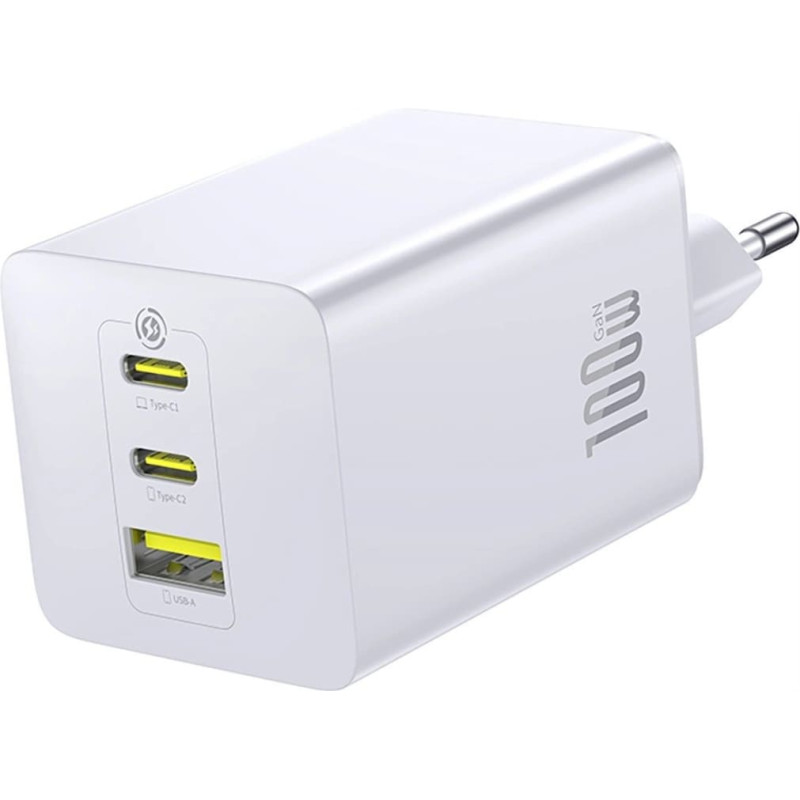 Baseus Ładowarka sieciowa Baseus EnerFill FE11 USB-A / 2xUSB-C 100W biała