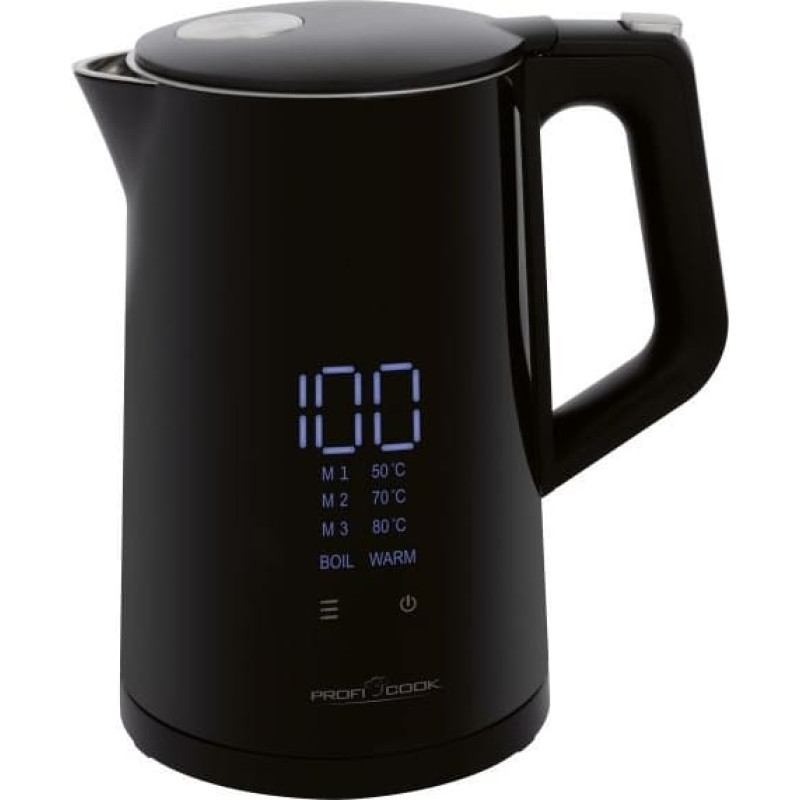 Proficook PC-WKS 1243 elektriskā tējkanna 1,7 L 2200 W Melna