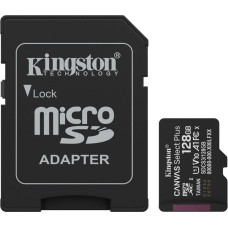 Kingston Карта памяти microSDXC Canvas Select Plus Gen3 150 МБ/с формата A1 128 ГБ + адаптер