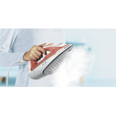 Tefal Утюг Virtuo 30 FV2C40E0 с функцией сухого и парового глажки, керамическая подошва, 2000 Вт, персиковый, белый