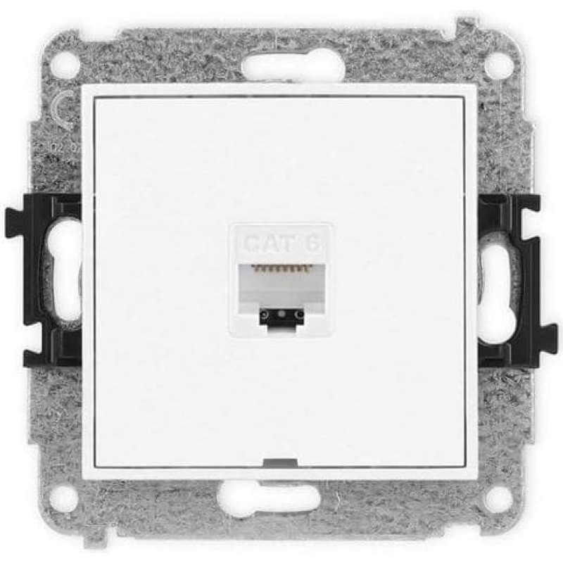 Karlik MINI Mechanizm gniazda komputerowego pojedynczego 1xRJ45, kat. 6, 8-stykowy, bez pola opisowego biały mat 25MGKBO-3