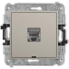 Karlik MINI Mechanizm gniazda komputerowego pojedynczego 1xRJ45, kat. 5e, ekranowany, 8-stykowy, bez pola opisowego taupe 60MGKBO-1e