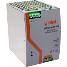 Relpol Zasilacz impulsowy przemysłowy 90-264 V AC 24 V DC 20 A moc 480W 2616915 RZI480-24-PN