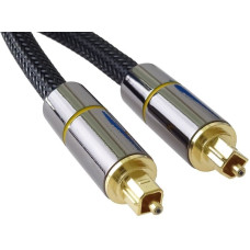 Premiumcord optický audio kabel Toslink, OD:7mm, Gold-metal design + Nylon, 0.5m