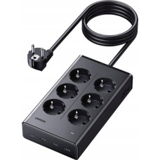 Ugreen Listwa zasilająca UGREEN S622 6xAC + 3xUSB + USB-C GaN 1.5m (czarna)