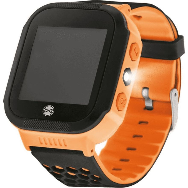 Forever Smartwatch Forever Find Me KW-200 Czarno-pomarańczowy  (GSM036546)