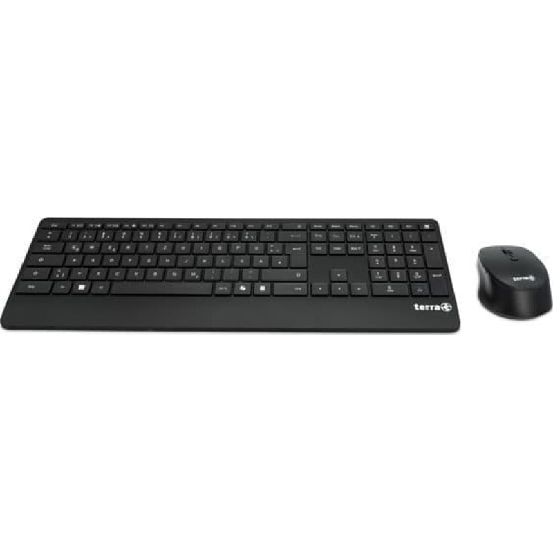 Wortmann Ag Klawiatura + mysz Wortmann AG TERRA Desktop 4000 Wireless AES [DE] USB black Copilot klawiatura+mysz, QWERTZ, 105 klawiszy