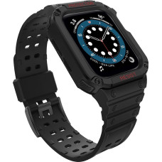 Hurtel Protect Strap Band opaska z etui do Watch 7 / 6 / 5 / 4 / 3 / 2 / SE (41 / 40 / 38mm) obudowa pancerny pokrowiec na zegarek czarny