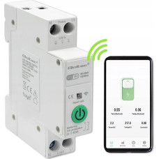 Qoltec Przekaźnik Wi-Fi 63A na szynę DIN z licznikiem energii elektrycznej | TUYA | SMART LIFE